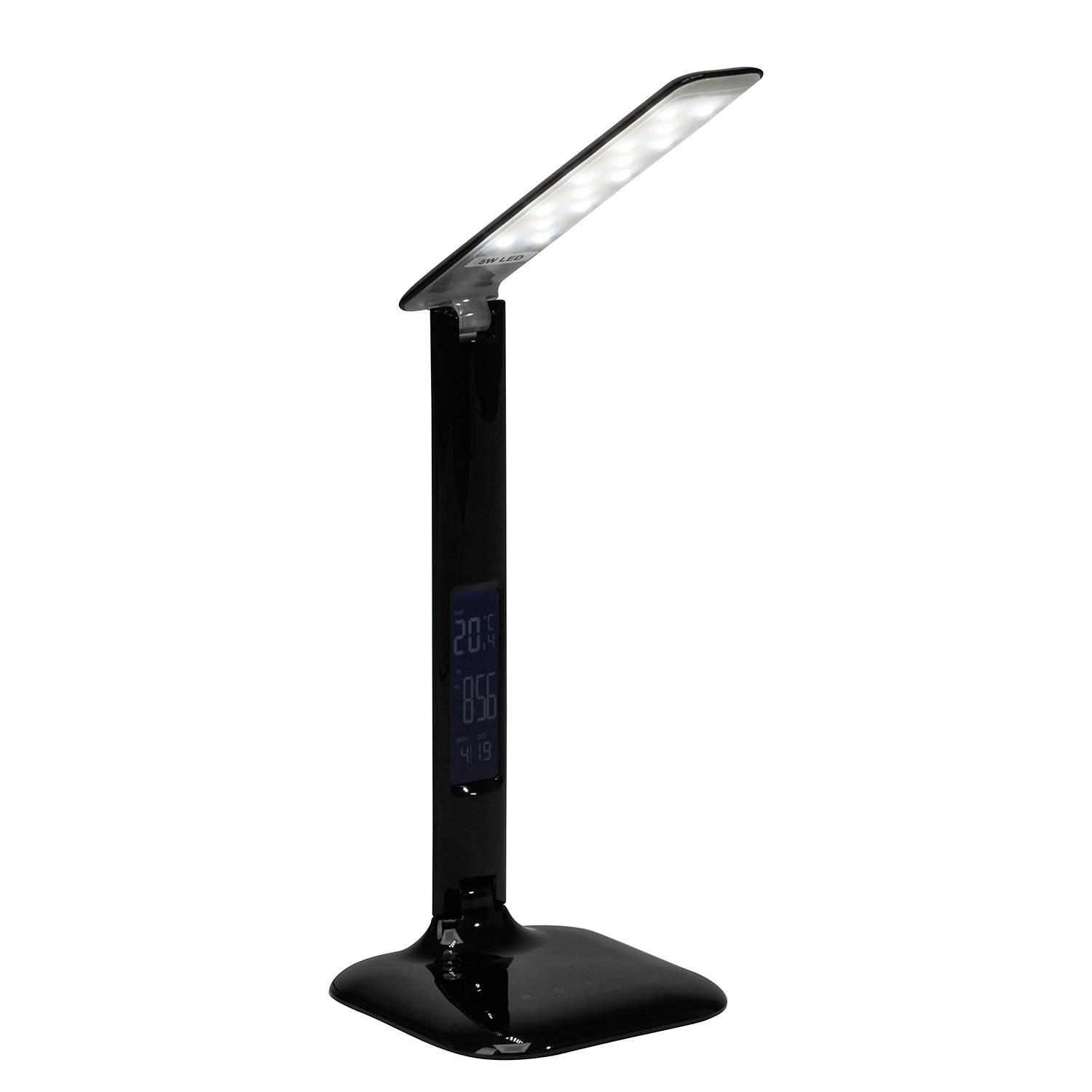 Brilliant LED-Schreibtischleuchte Glenn Modern Schwarz Kunststoff Dimmbar 1-flammig 15x55x15 cm (BxHxT) von Brilliant