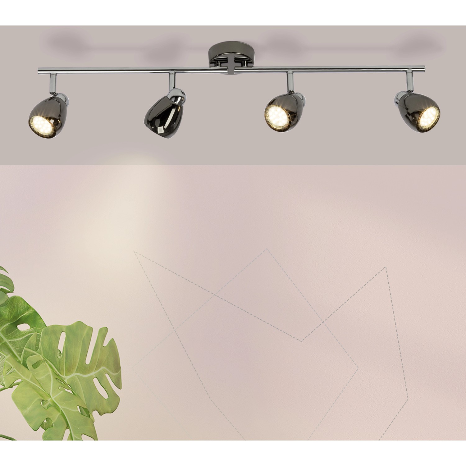 Brilliant LED-Spotrohr Milano 4-flammig Chrom und Schwarz Brilliant LED-Spotrohr Milano 4-flammig Chrom und Schwarz von Brilliant