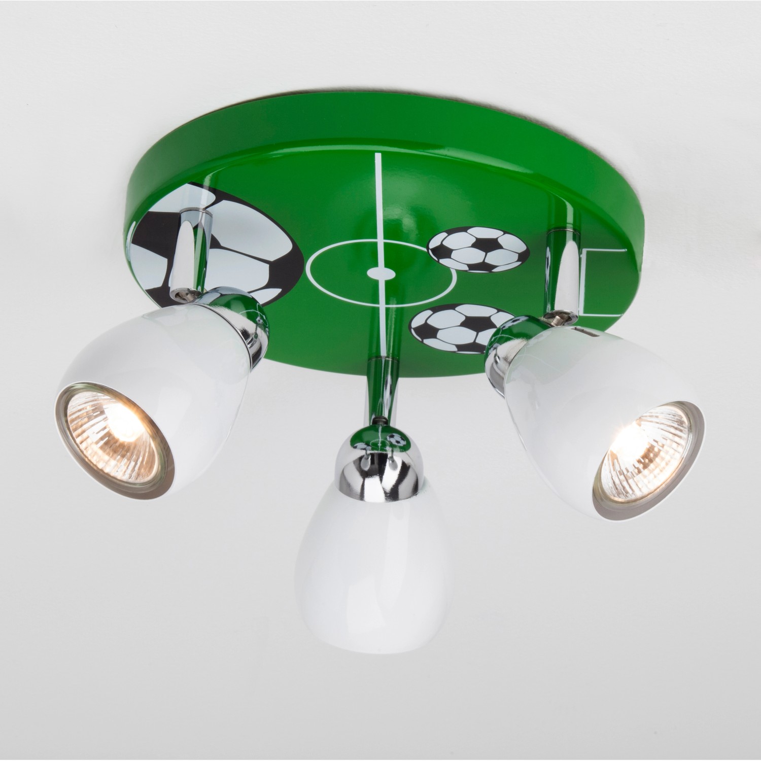 Brilliant LED-Spotrondell Soccer 3-flammig Grün und Schwarz-Weiß von Brilliant