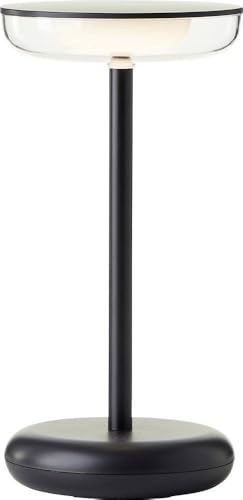 Brilliant LED Tischlampe für Innen & Außen | 22 cm Höhe, Ø 11 cm | schwarze Outdoor Tischleuchte mit Touch-Dimmer | mobil/kabellos/portable | per USB aufladbar/Akku | 200 lm & 3000 Kelvin von Brilliant