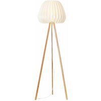 Brilliant - Lampe, Inna Standleuchte, dreibeinig holz hell/weiß, Bambus/Kunststoff, 1x A60, E27, 60W,Normallampen (nicht enthalten) von Brilliant