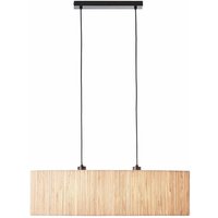 Lampe, Wimea Pendelleuchte 2flg schwarz/natur, 2x A60, E27, 52W, Kabel kürzbar / in der Höhe einstellbar - braun - Brilliant von Brilliant