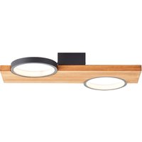 Lampe Cheesy led Deckenleuchte 40x25cm matt schwarz/holz braun 14 w led integriert - braun - Brilliant von Brilliant