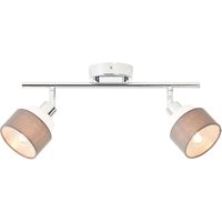 Brilliant Lampe Naples Spotrohr 2flg chrom/grau/weiß Metall grau 2x D45, E14, 28 W - grau von Brilliant