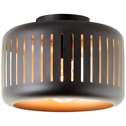 Brilliant Lampe Tyas Deckenleuchte 27cm schwarz/gold Aluminium/Metall schwarz 1x A60, E27, 60 W von Brilliant