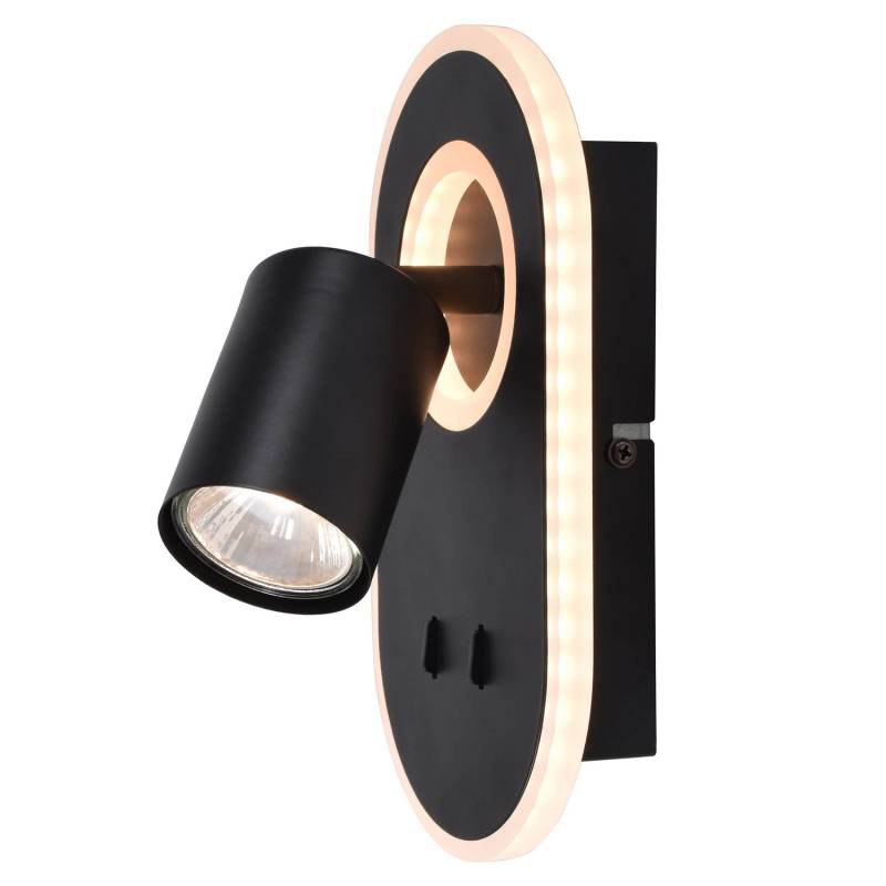Brilliant Led Wandleuchte Lampe Kimon Led Schwarz Schalter Ip20 1200 Lumen Lampe B-Ware von Brilliant