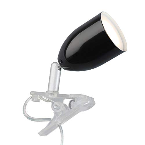 BRILLIANT Lampe Leo LED Klemmleuchte schwarz | 1x LED-PAR51, GU10, 3W LED-Reflektorlampe inklusive, (240lm, 2700K) | Mit Schnurzwischenschalter von Brilliant