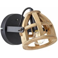Brilliant - Lampe Matrix Wood Wandspot schwarz/natur 1x D45, E14, 40W, geeignet für Tropfenlampen nicht enthalten Kopf schwenkbar Für von Brilliant