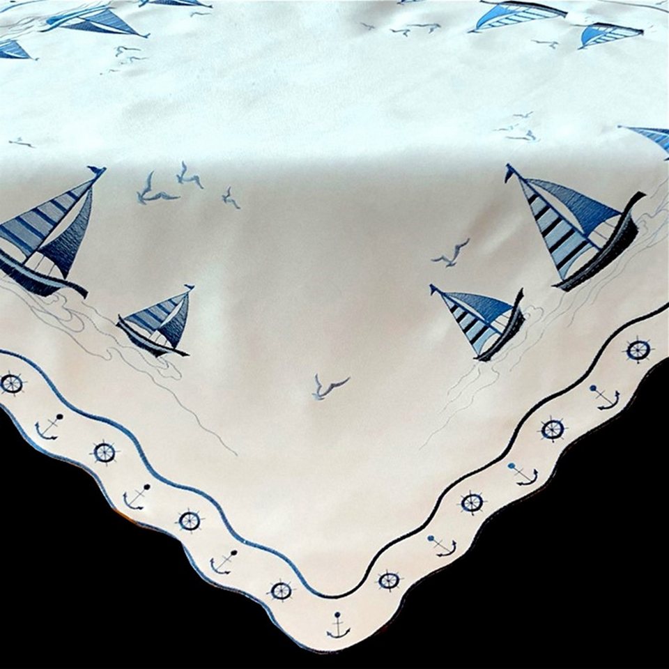 Brilliant Mitteldecke Maritim / Mitteldecke / 85x85cm / Bestickt / CY-5369M, Bestickt Brilliant Mitteldecke Maritim / Mitteldecke / 85x85cm / Bestickt / CY-5369M, Bestickt von Brilliant