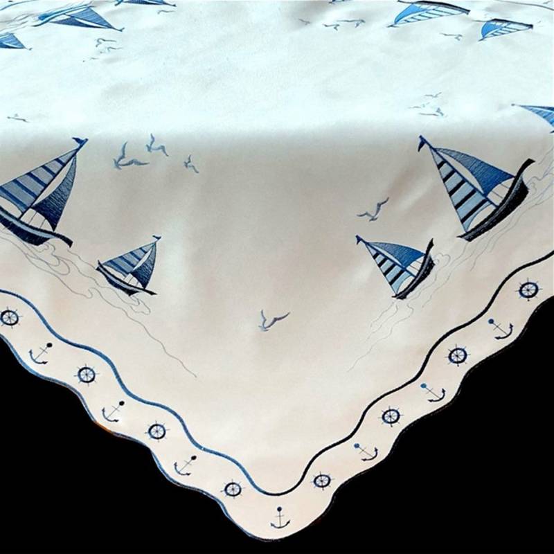 Brilliant Mitteldecke Maritim / Mitteldecke / 85x85cm / Bestickt / CY-5369M, Bestickt von Brilliant