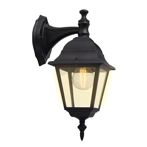 Brilliant Newport hängende Außenwandleuchte schwarz – LED-Wandleuchte für draußen – E27 Sockel exkl. LED Leuchtmittel – wetterfeste Außenleuchte von Brilliant