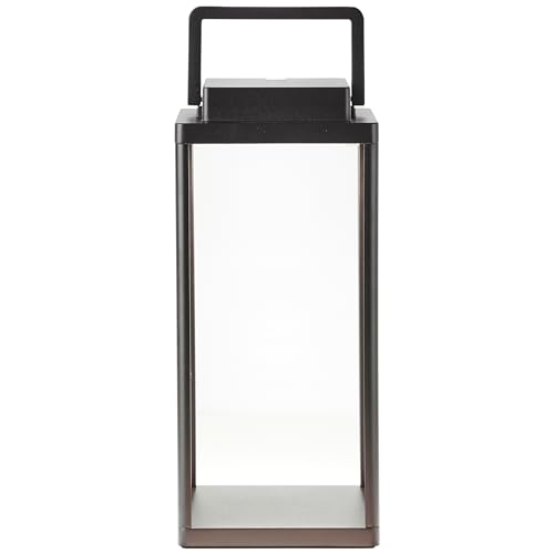 Brilliant Outdoor Tischlampe - spritzwassergeschützte LED Tischleuchten mit neutralweißem Licht - Abmessung: 34 x 15 x 15cm - - eine Dekolaterne für den Garten, Garage oder Veranda - Metall in schwarz von Brilliant