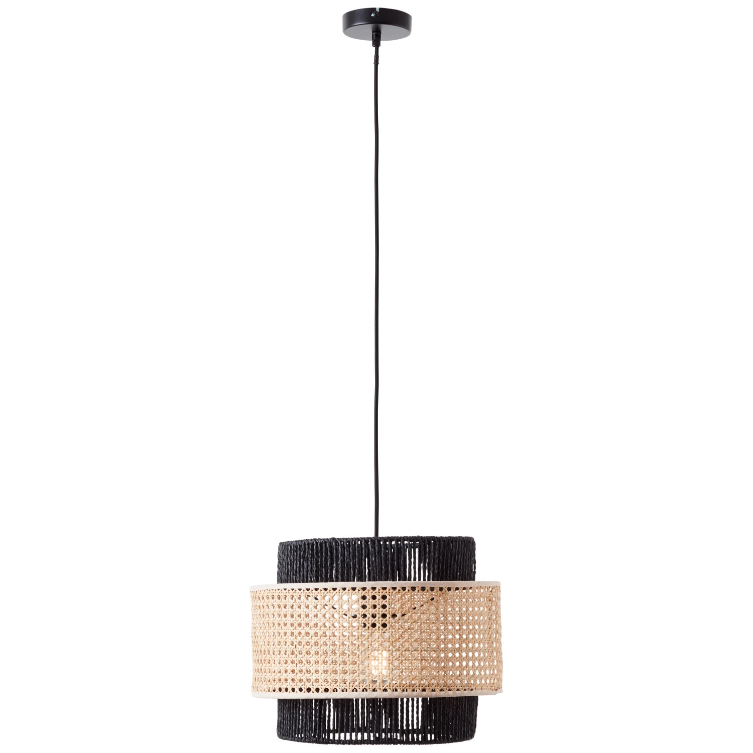 Brilliant Pendelleuchte Arles Ø 35 cm matt Schwarz-Rattan Brilliant Pendelleuchte Arles Ø 35 cm matt Schwarz-Rattan von Brilliant