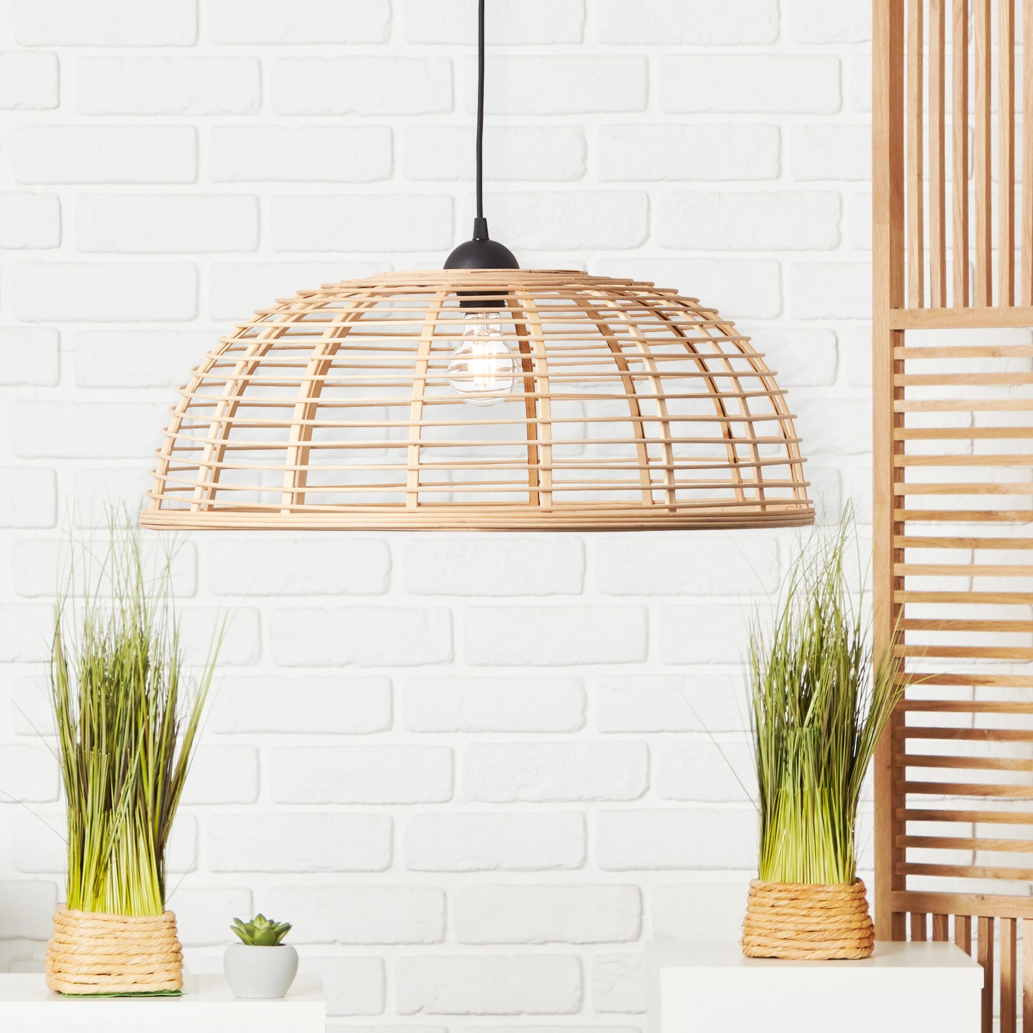 Brilliant Pendelleuchte Crosstown Ø 56 cm Holz hell und Schwarz Brilliant Pendelleuchte Crosstown Ø 56 cm Holz hell und Schwarz von Brilliant