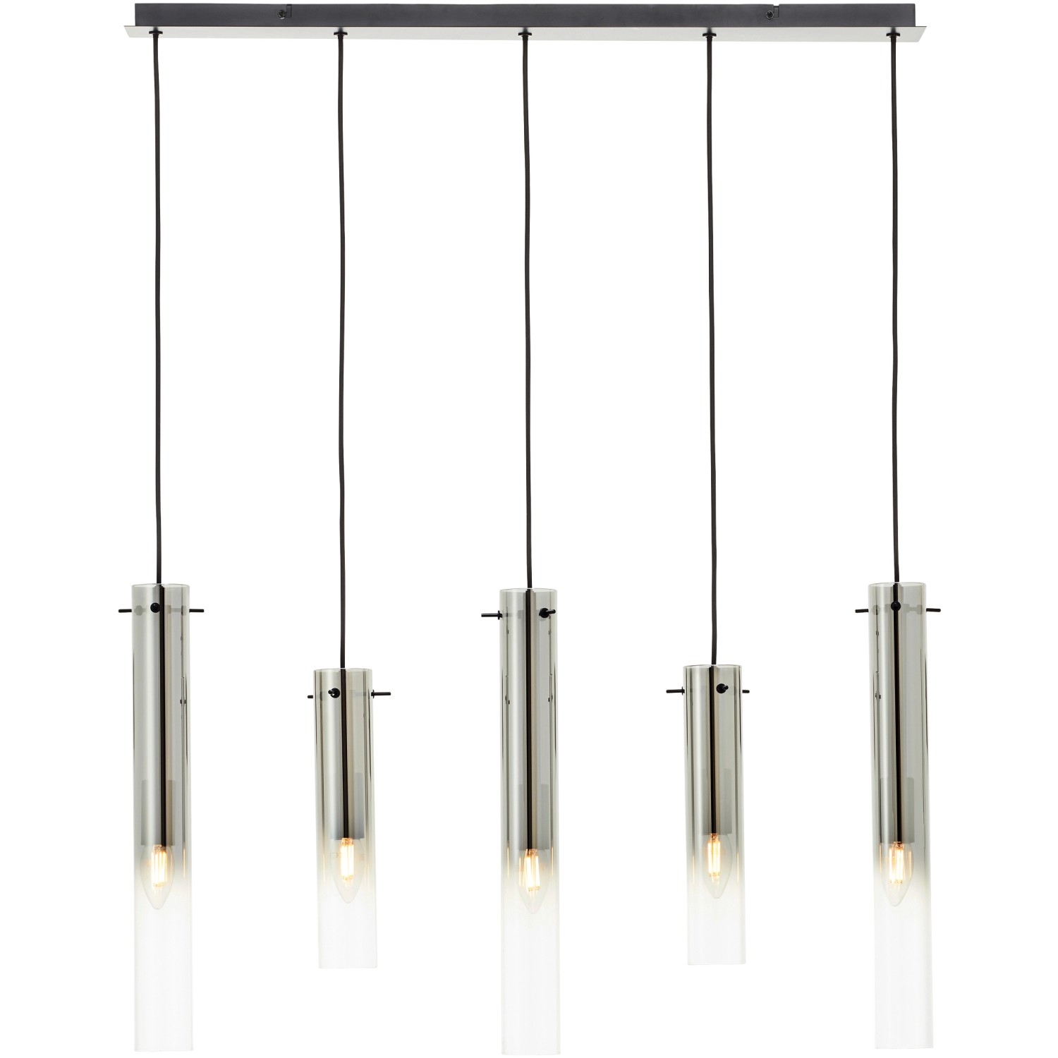 Brilliant Pendelleuchte Glasini 5-flammig Schwarz Matt 119 cm x 95 cm von Brilliant