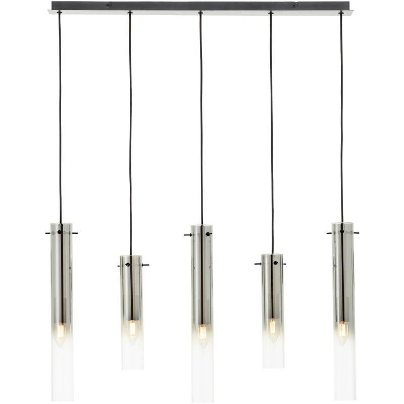 Brilliant Pendelleuchte Glasini 5-flammig Schwarz Matt 119 cm x 95 cm von Brilliant