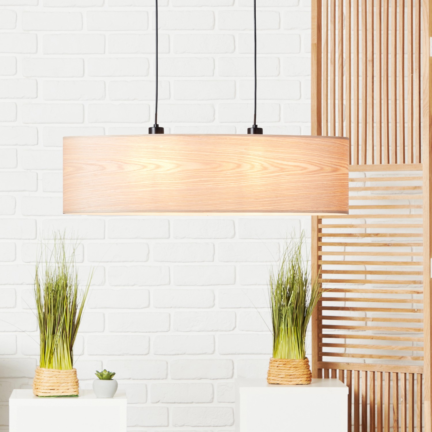 Brilliant Pendelleuchte Romm 2-flammig oval Holz und Schwarz Brilliant Pendelleuchte Romm 2-flammig oval Holz und Schwarz von Brilliant