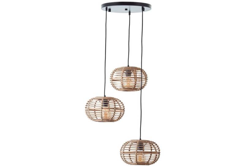 Brilliant Pendelleuchte Woodball, ohne Leuchtmittel, 3 flammige Bambus Hängelampe - 3 x E27 max. 40 W - 142 cm - D 57 cm von Brilliant