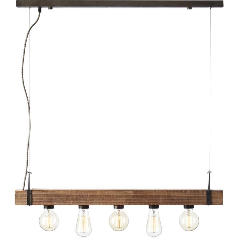 Brilliant Pendelleuchte Woodhill 5-flammig Schwarz und Holz von Brilliant
