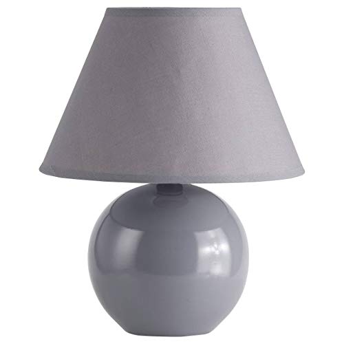 Brilliant Primo Tischleuchte mit Stoffschirm - Tischlampe für das Wohnzimmer in dunkelgrau - ideal als Nachttischlampe für das Schlafzimmer - mit E14-Fassung und Schalter von Brilliant