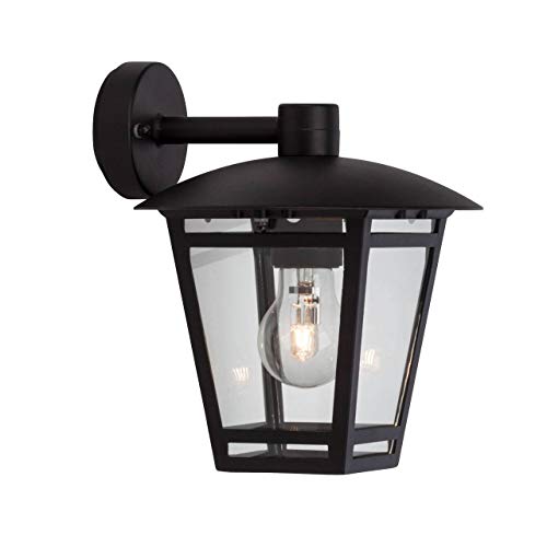 BRILLIANT Lampe Riley Außenwandleuchte hängend schwarz | 1x A60, E27, 40W, geeignet für Normallampen (nicht enthalten) | Skala A++ bis E | IP-Schutzart: 44 - spritzwassergeschützt von Brilliant