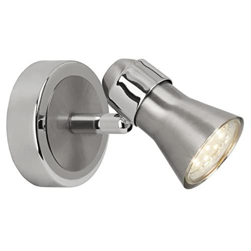 Brilliant LED Wandlampe - schlichter Wandstrahler in eisen mit Chromoptik - LED Wandspot mit GU10-Fassung inklusive LED-Leuchtmittel (auswechselbar) mit 3W,300 Lumen und 3000 Kelvin Brilliant LED Wandlampe - schlichter Wandstrahler in eisen mit Chromoptik - LED Wandspot mit GU10-Fassung inklusive LED-Leuchtmittel (auswechselbar) mit 3W,300 Lumen und 3000 Kelvin von Brilliant