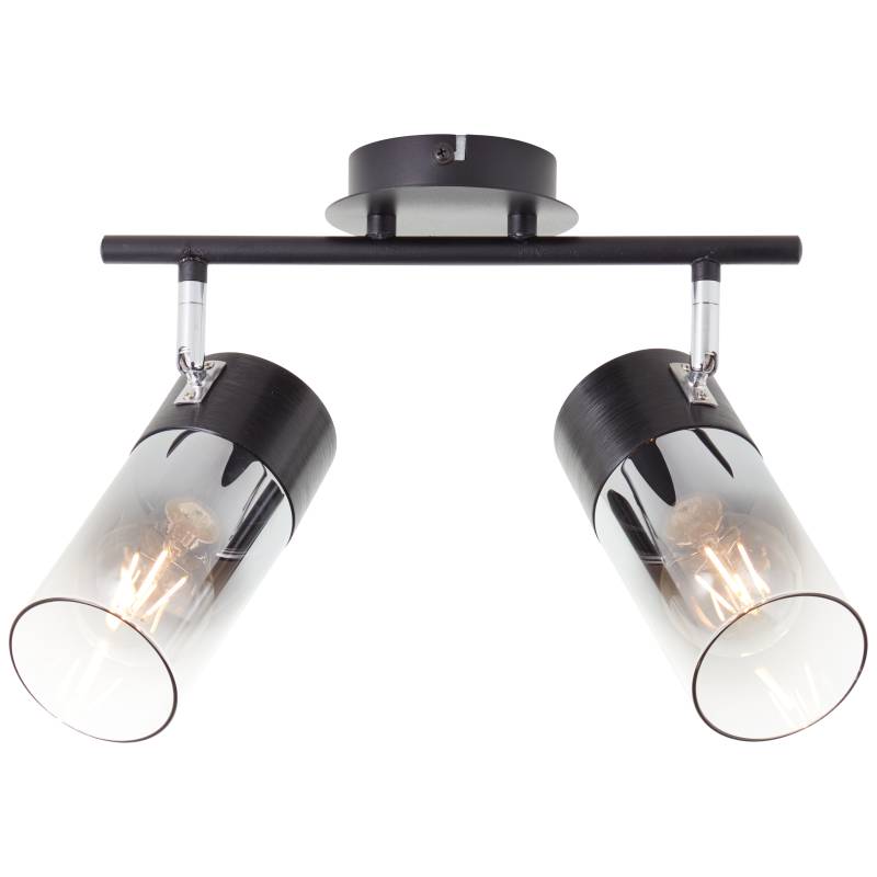 Brilliant Spot ALIA 2-flammig in Metall schwarz/Rauchglas von Brilliant