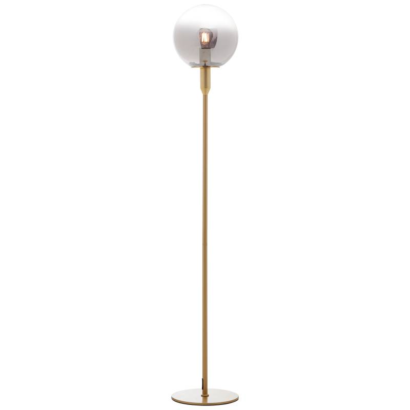 Brilliant Standleuchte GOULD 1-flammig in Metall gold/Glas grau getönt von Brilliant