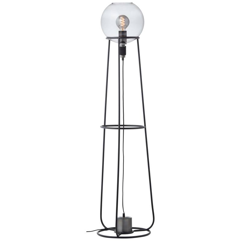 Brilliant Standleuchte PHEME 1-flammig in Metall schwarz/Glas silberfarben von Brilliant