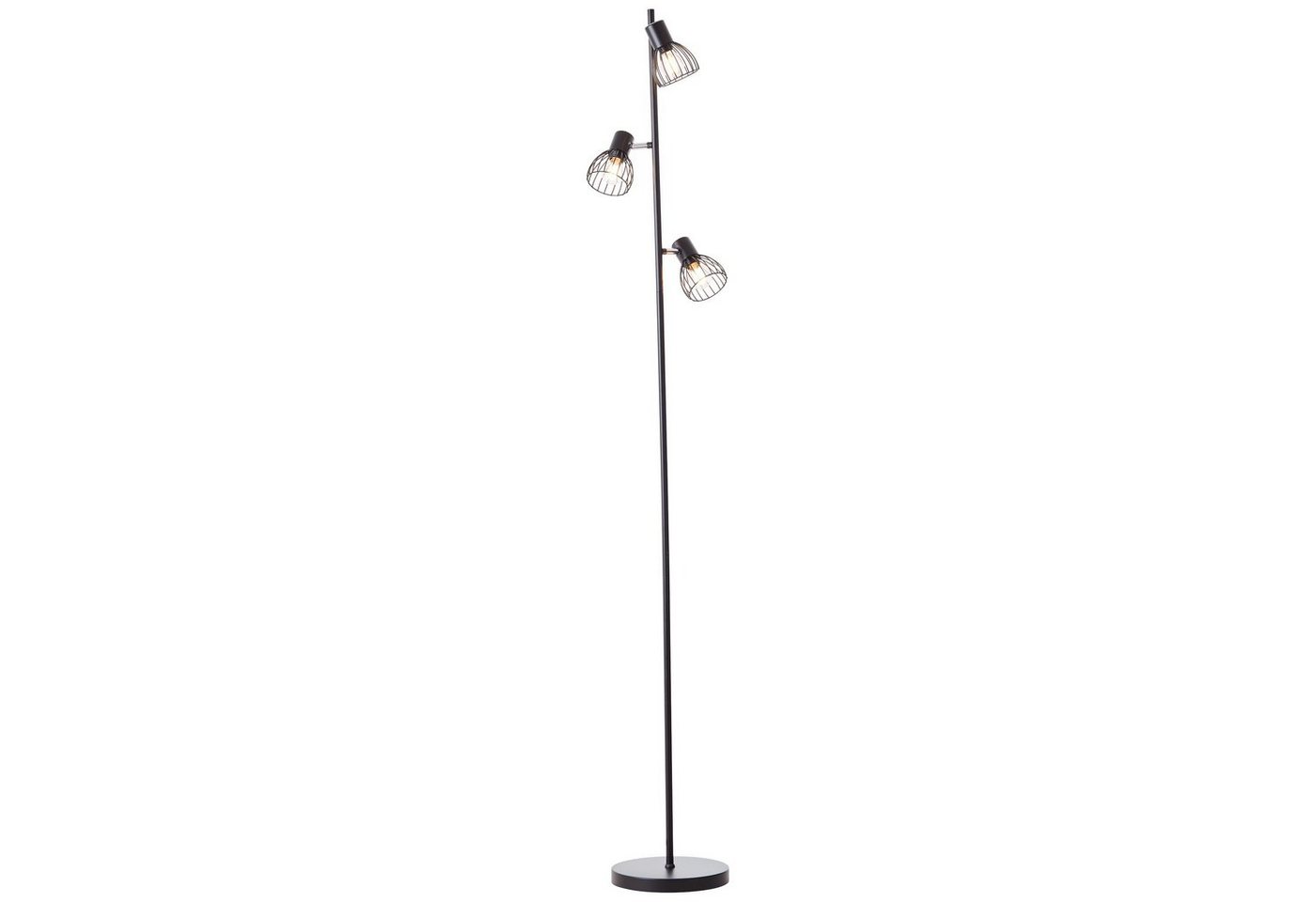 Brilliant Stehlampe Blacky, ohne Leuchtmittel, 3flg schwarz matt von Brilliant