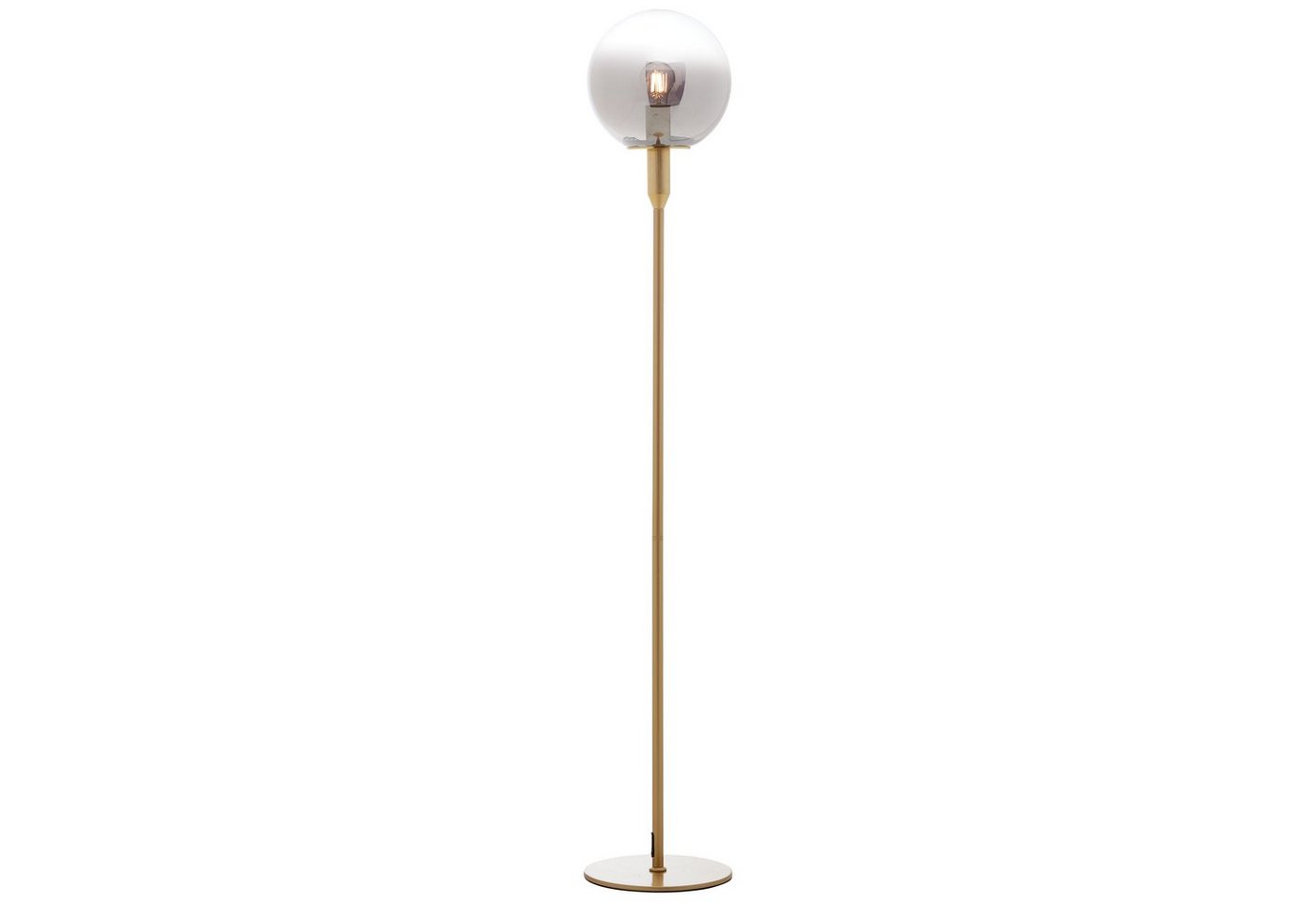 Brilliant Stehlampe Gould, ohne Leuchtmittel, Standleuchte mit Rauchglas - 146cm Höhe x 25cm Ø - E27 Fassung von Brilliant