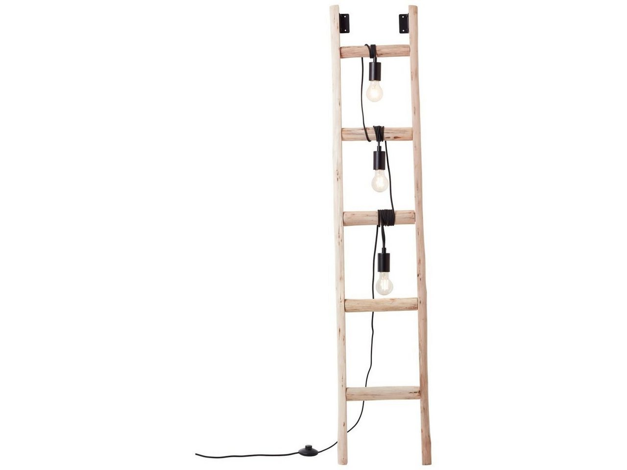 Brilliant Stehlampe Ladder, ohne Leuchtmittel, 158 cm Höhe, 3 x E27, Holz/Metall, schwarz/holz von Brilliant