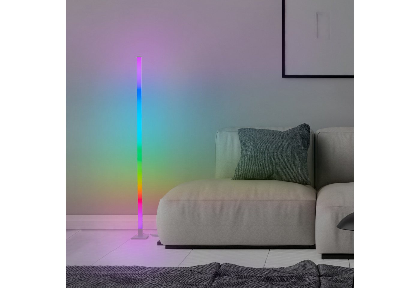 Brilliant Stehlampe Neele, Dimmfunktion, LED fest integriert, LED Stehleuchte, 150 cm, digitales RGB, Musiksensor, dimmbar, weiß Brilliant Stehlampe Neele, Dimmfunktion, LED fest integriert, LED Stehleuchte, 150 cm, digitales RGB, Musiksensor, dimmbar, weiß von Brilliant