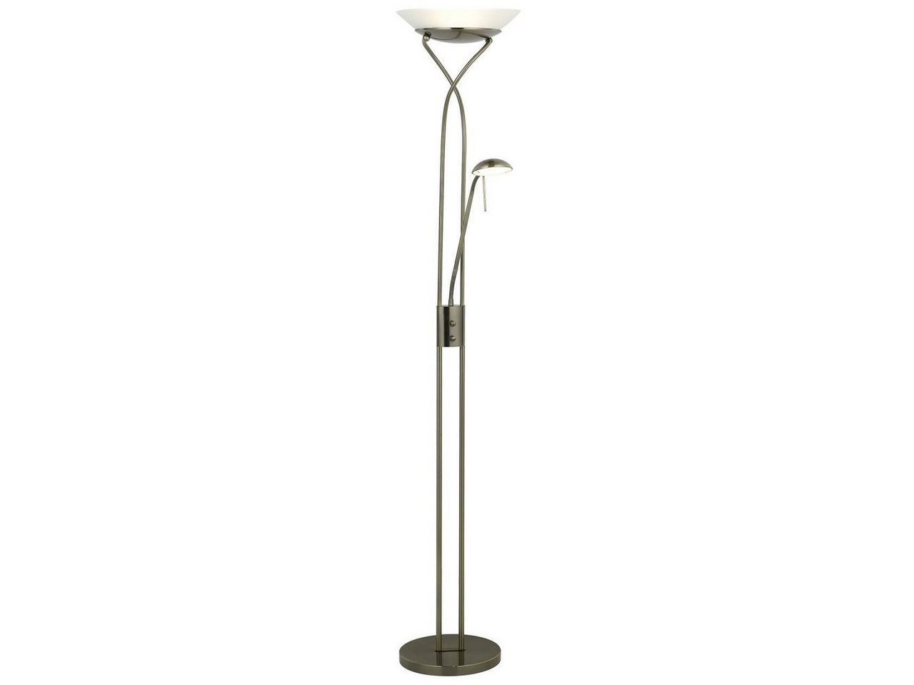 Brilliant Stehlampe Ollie, Dimmfunktion, Warmweiß, Lampe Ollie LED Deckenfluter Lesearm messing antik 1x 18W LED integr Brilliant Stehlampe Ollie, Dimmfunktion, Warmweiß, Lampe Ollie LED Deckenfluter Lesearm messing antik 1x 18W LED integr von Brilliant