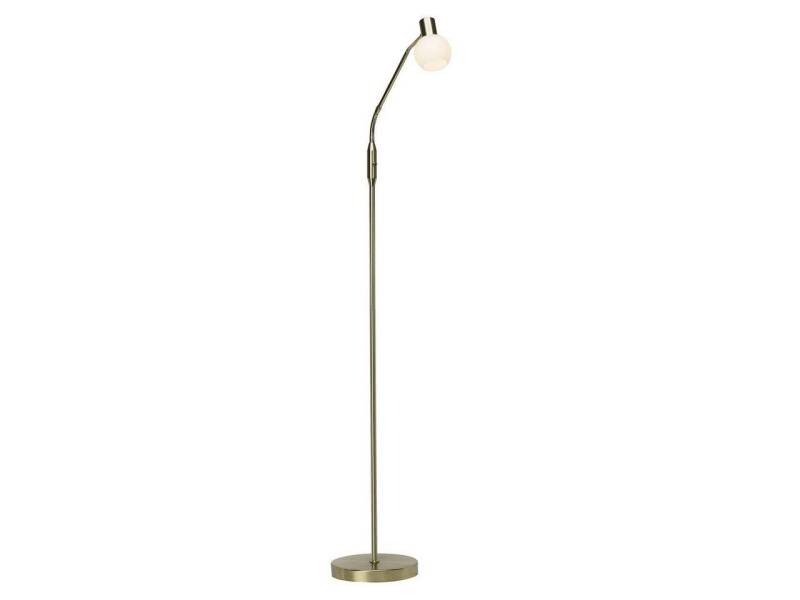 Brilliant Stehlampe Philo, Lampe Philo LED Standleuchte 1flg messing gebürstet/weiß 1x LED-D45 von Brilliant