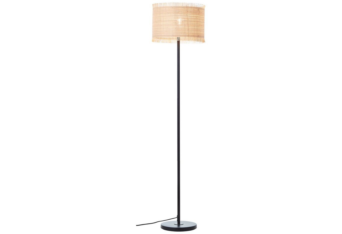 Brilliant Stehlampe Raffy, ohne Leuchtmittel, Schirm aus Seegras, 154 x 36 cm, E27, natur/schwarz von Brilliant