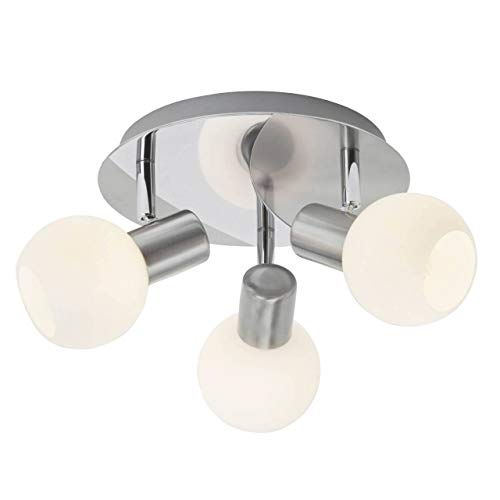 BRILLIANT Lampe Tiara Spotrondell 3flg eisen/weiß | 3x D45, E14, 40W, geeignet für Tropfenlampen (nicht enthalten) | Köpfe schwenkbar von Brilliant