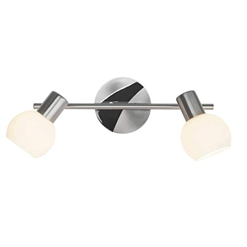 BRILLIANT Lampe Tiara Spotrohr 2flg eisen/weiß | 2x D45, E14, 40W, geeignet für Tropfenlampen (nicht enthalten) | Köpfe schwenkbar von Brilliant