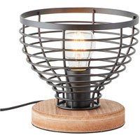 Brilliant Tischleuchte Avia 93153/76 schwarz natur Metall Holz B/H/T: ca. 20x18,5x20 cm E27 1 Brennstellen von Brilliant