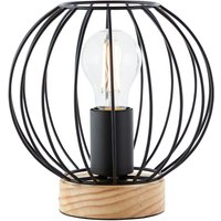 Brilliant Tischleuchte Sorana 93044/76 schwarz natur Metall Holz B/H/T/D: ca. 19x17x19x19 cm E27 1 Brennstellen von Brilliant