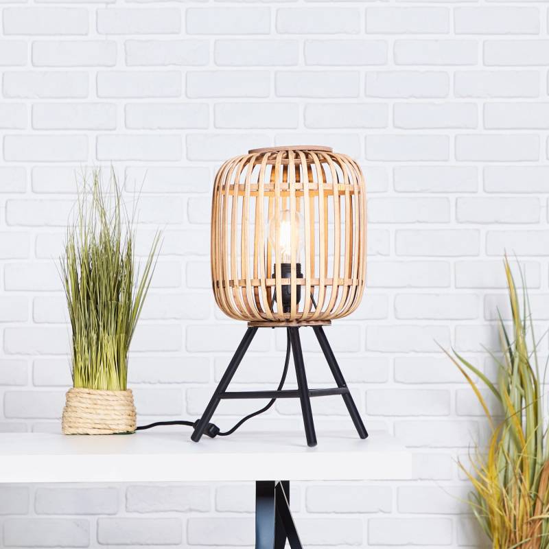 Brilliant Tischleuchte Woodrow mit Beinen Hellbraun von Brilliant