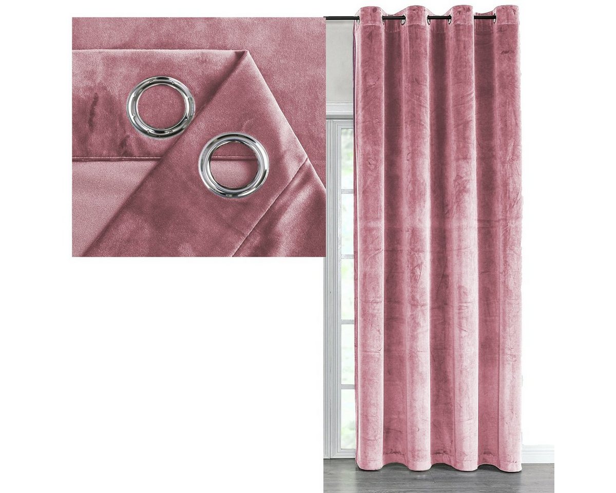 Vorhang SAMT Vorhang Ösen 140x175 Altrosa, Ösen (1 St), verdunkelnd, Polyester, Lichtreflexe von OTTO