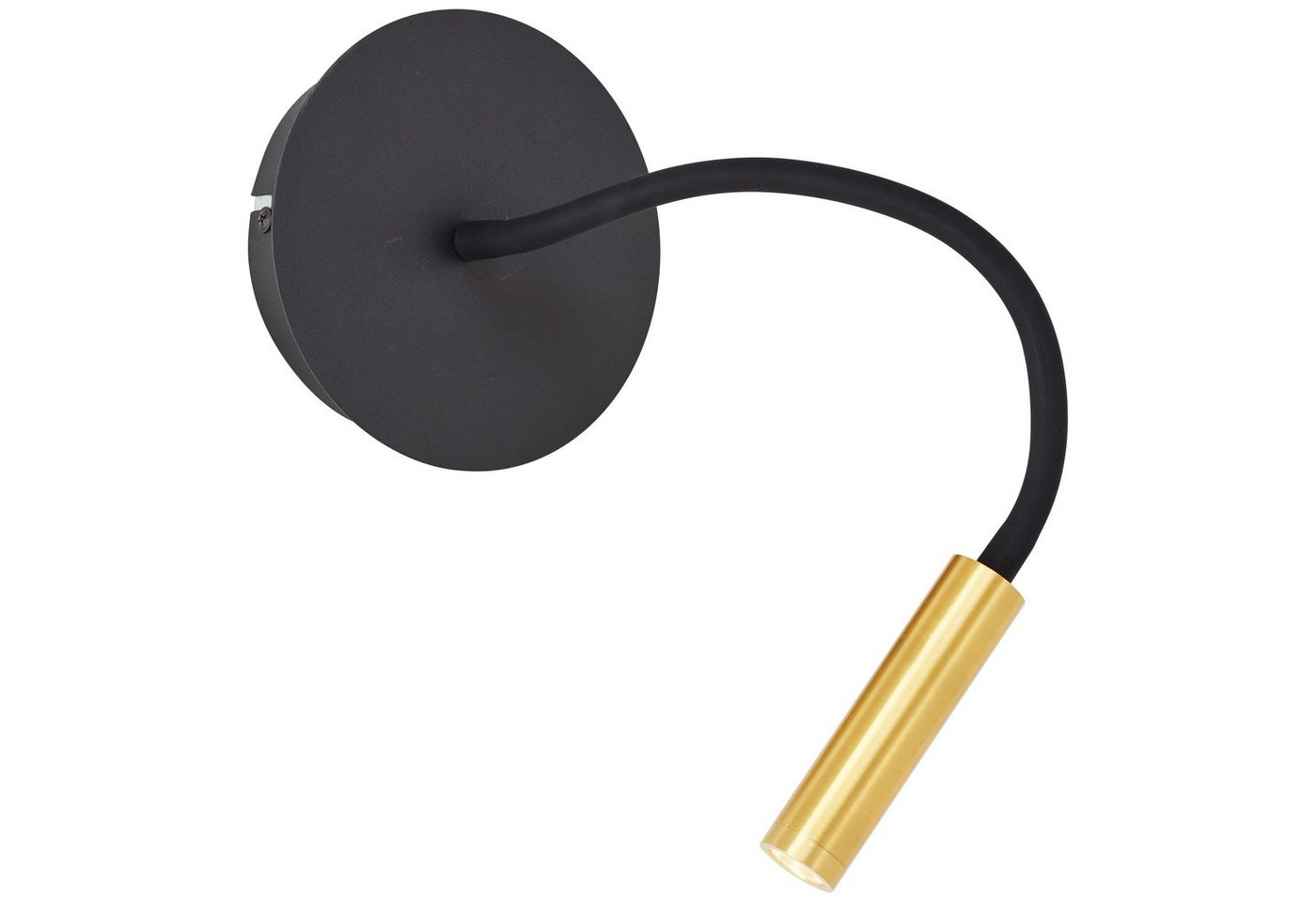 Brilliant Wandleuchte Jutta, Warmweiß, Jutta LED Wandspot mit Flexarm und Schalter sand schwarz/matt gold Met von Brilliant