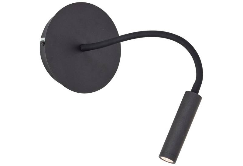 Brilliant Wandleuchte Jutta, Warmweiß, Jutta LED Wandspot mit Flexarm und Schalter sand schwarz Metall/Kunsts von Brilliant