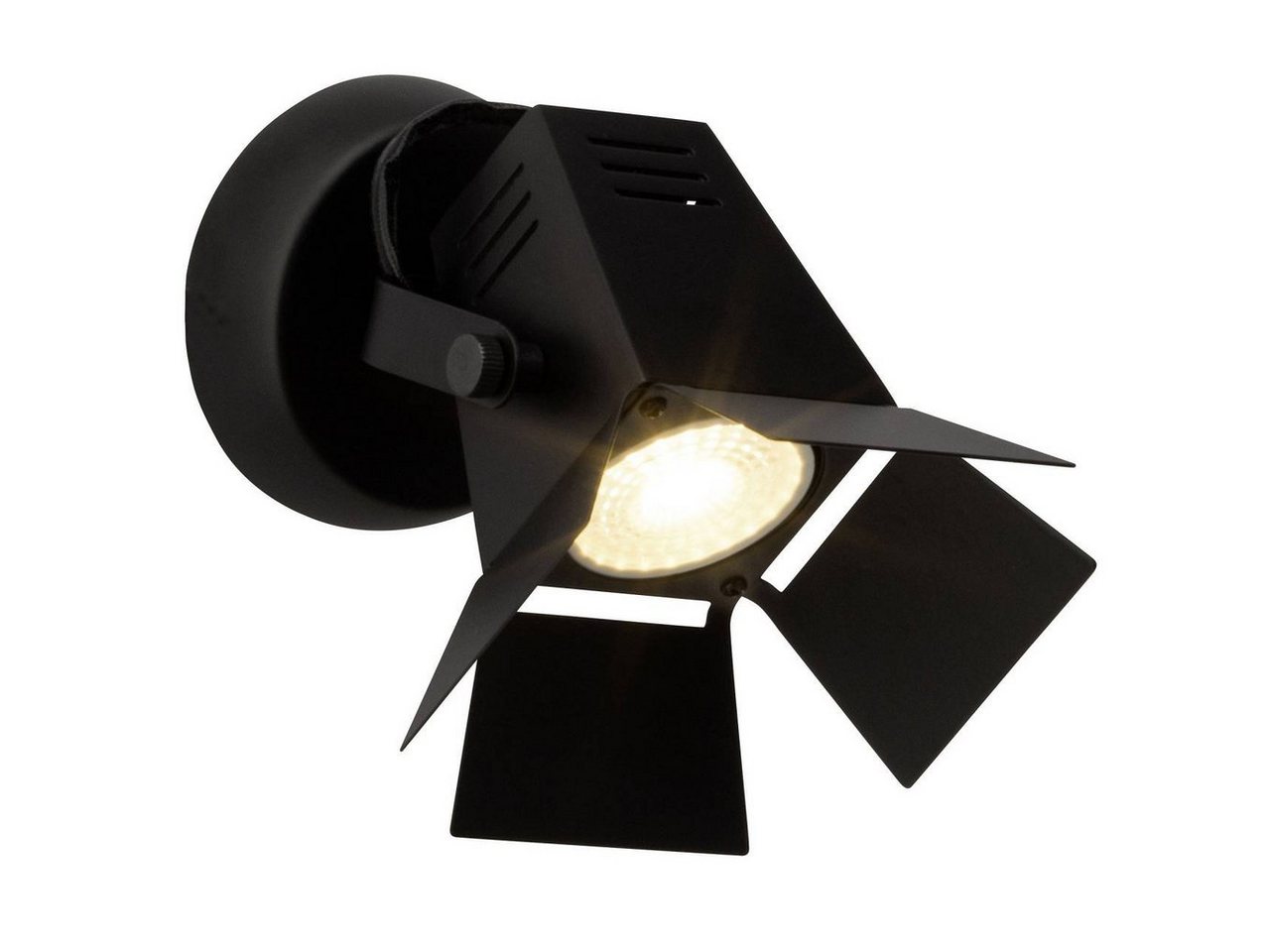 Brilliant Wandleuchte Movie, Warmweiß, Lampe Movie LED Wandspot schwarz matt 1x LED-PAR51, GU10, 5W LED-Ref von Brilliant