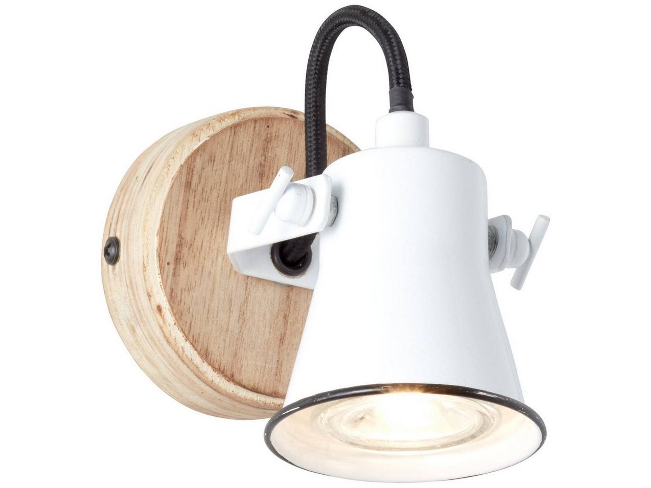 Brilliant Wandleuchte Seed, Lampe Seed Wandspot weiß/holz hell 1x PAR51, GU10, 5W, geeignet für von Brilliant