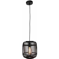 Woodrow Pendelleuchte 1flg 21cm holz dunkel/schwarz Innenleuchten,Pendelleuchten 1x A60, E27, 60W, geeignet für Normallampen (nicht enthalten) Kabel von Brilliant