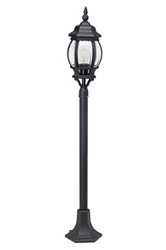 Brilliant regengeschützte Wegelampe - Standleuchte für Außen - 1x E27 max. 40W - für den Garten aus Aluminium-Druckguss/Glas, in schwarz - Höhe: 112cm von Brilliant