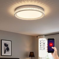 Burlie led Deckenleuchte 39cm transparent/weiß Tuya-App 1x led integriert, 24W led integriert, (Lichtstrom: 2400lm, Lichtfarbe: 3000-6500K) von Brilliant