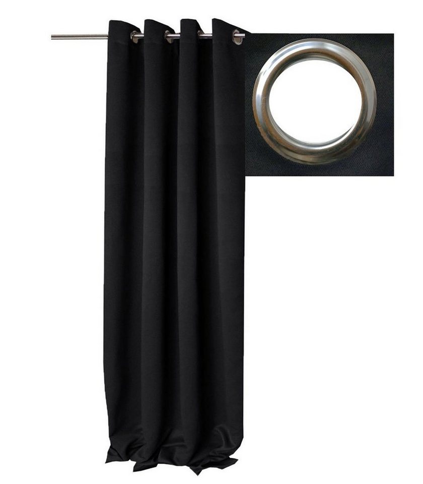 Brilliant Vorhang Verdunkelung Vorhang ÖSEN 140x145 Schwarz (1 St), Ösen, verdunkelnd, gewebt, glattes Gewebe von Brilliant